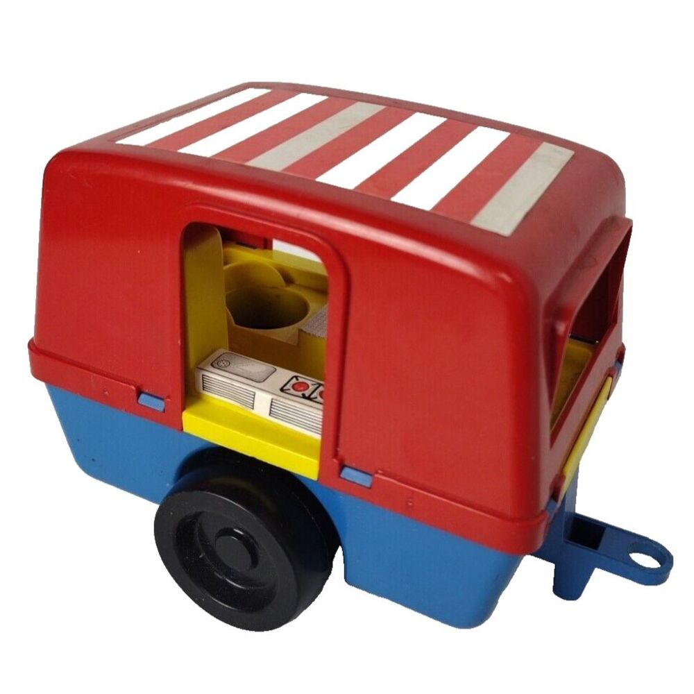 Vintage Jean Hoefler Pull Behind Camper West Germany  Built In Stove Dinette Toy